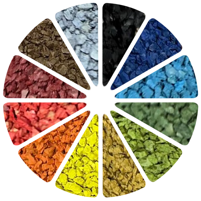 Colores disponibles para pavimentos SBR