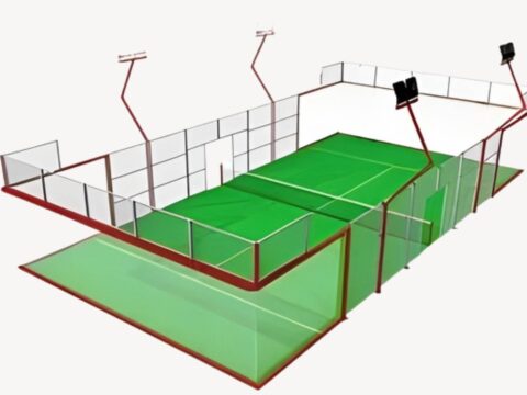 Ilustración de una pista de pádel panorámica de las que instalamos