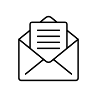 Icono mail blanco y negro