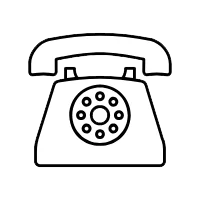 Icono teléfono blanco y negro