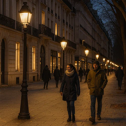Una calle peatonal iluminada por nuestras farolas